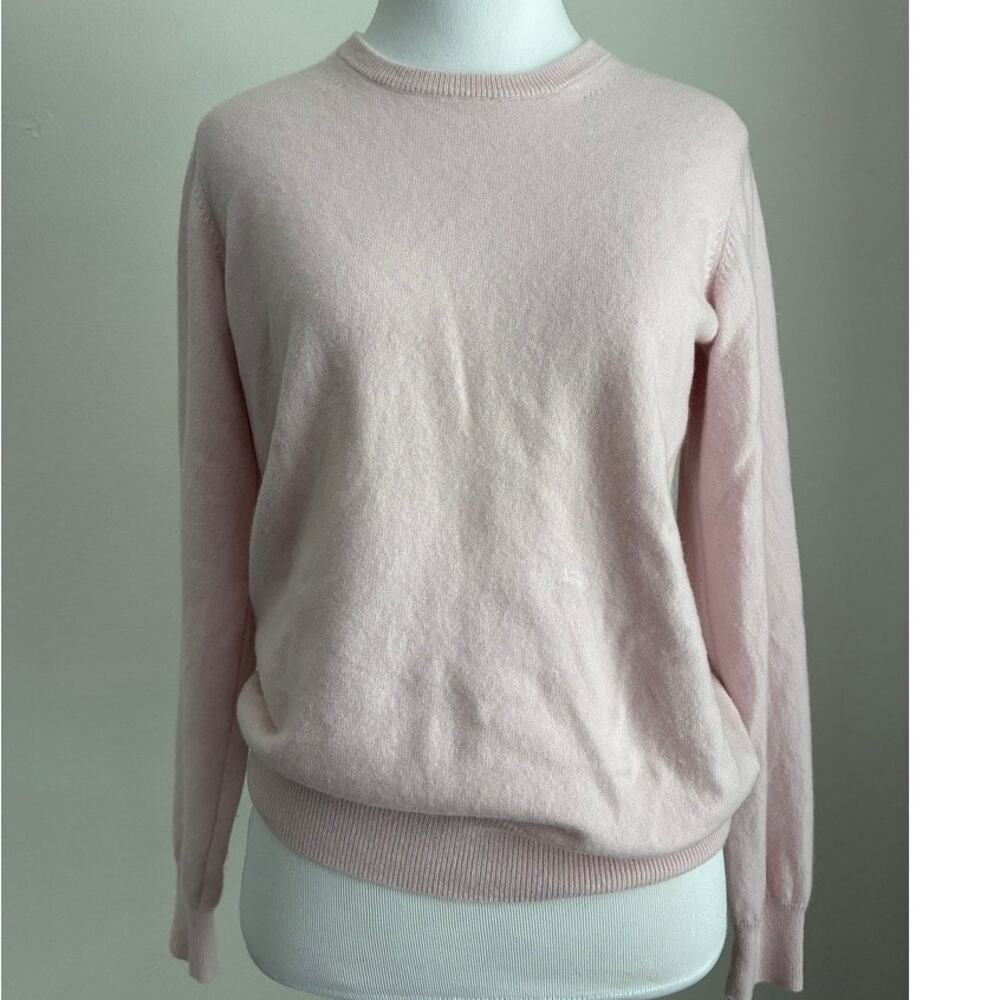 N Peal London Womens M Pink 100% Cashmere Sweater Crewneck Quiet Luxury